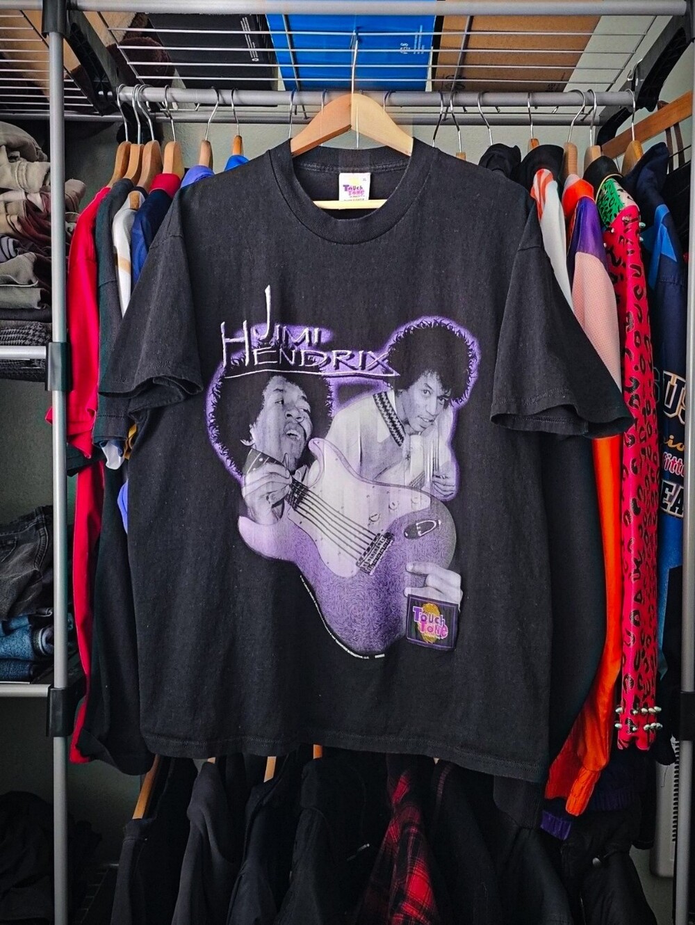 Vintage 1997 Jimi Hendrix Touch Tone Black Bands T Shirt Size XL